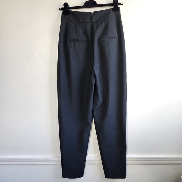 New Tibi Tropical Wool Blend Yasmeen High Waisted Black Trouser Pants NWT Size 4 - Picture 13 of 16